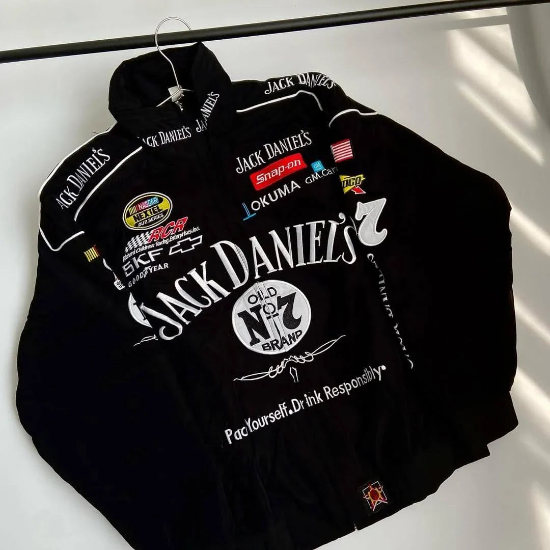 Jack Daniel’s Old No.7 DTF Print Racing Jacket – Black Edition
