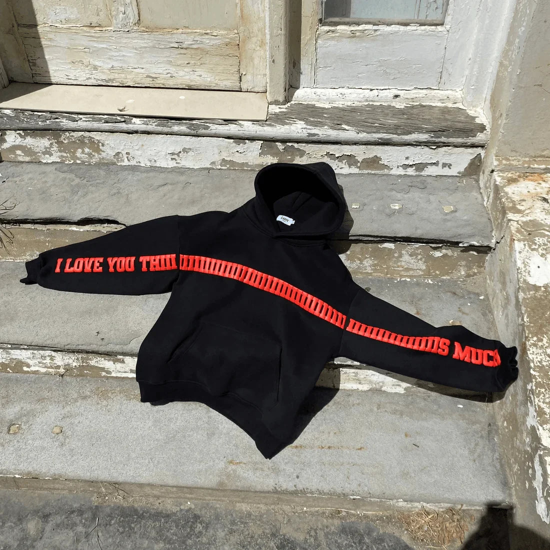 “I Love This much hoodie Limits” Oversized Black Hoodie.