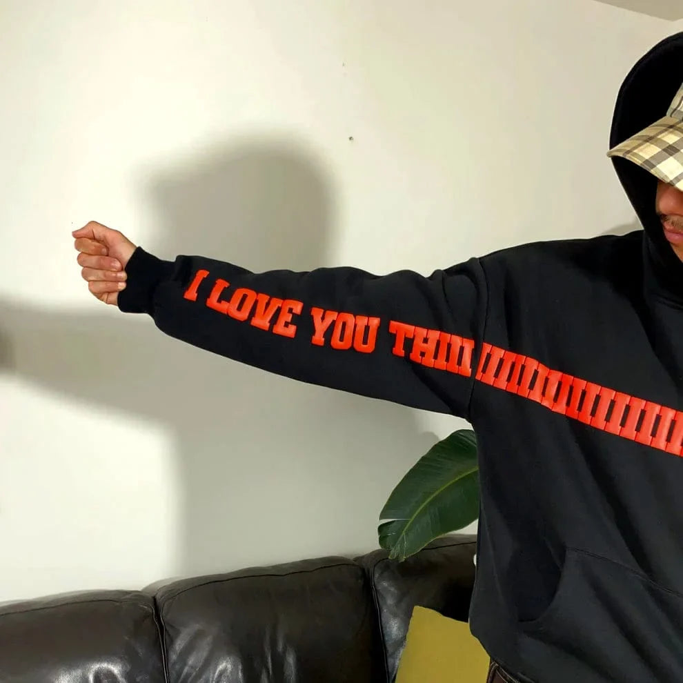 “I Love This much hoodie Limits” Oversized Black Hoodie.