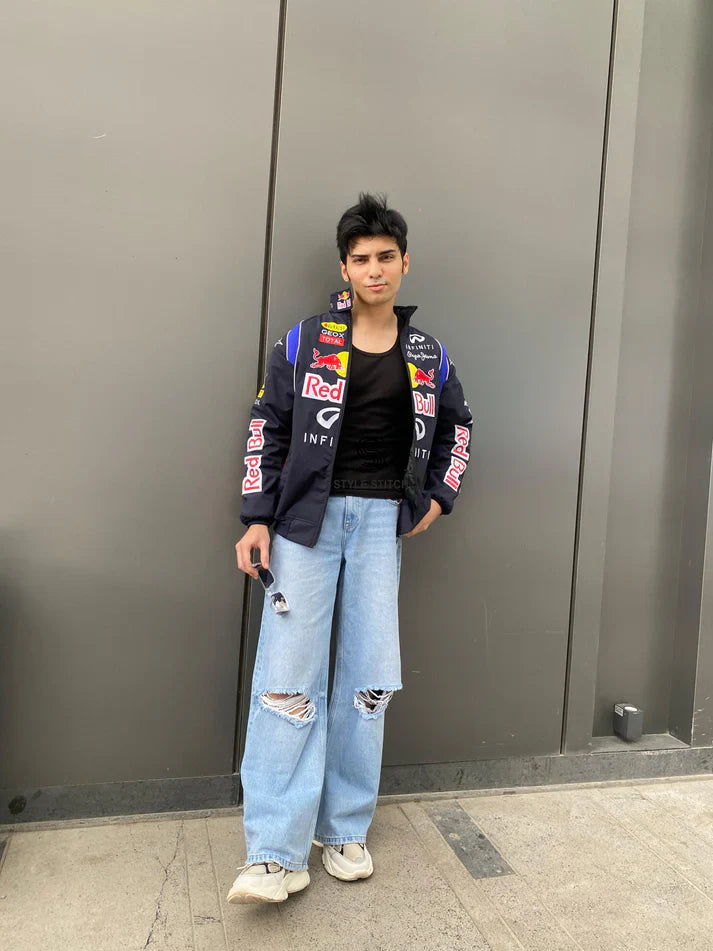Red Bull Racing DTF Print Jacket – Formula 1 Motorsport Streetwear Zip-Up