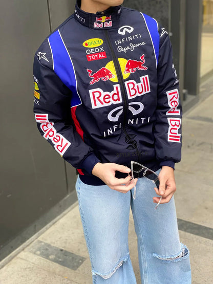 Red Bull Racing DTF Print Jacket – Formula 1 Motorsport Streetwear Zip-Up