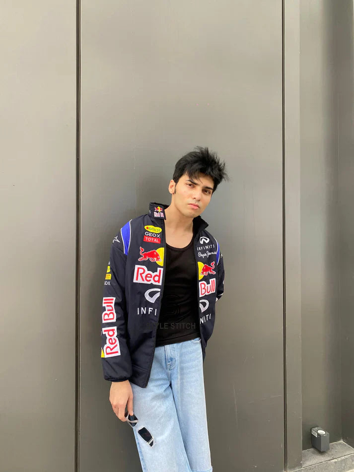 Red Bull Racing DTF Print Jacket – Formula 1 Motorsport Streetwear Zip-Up
