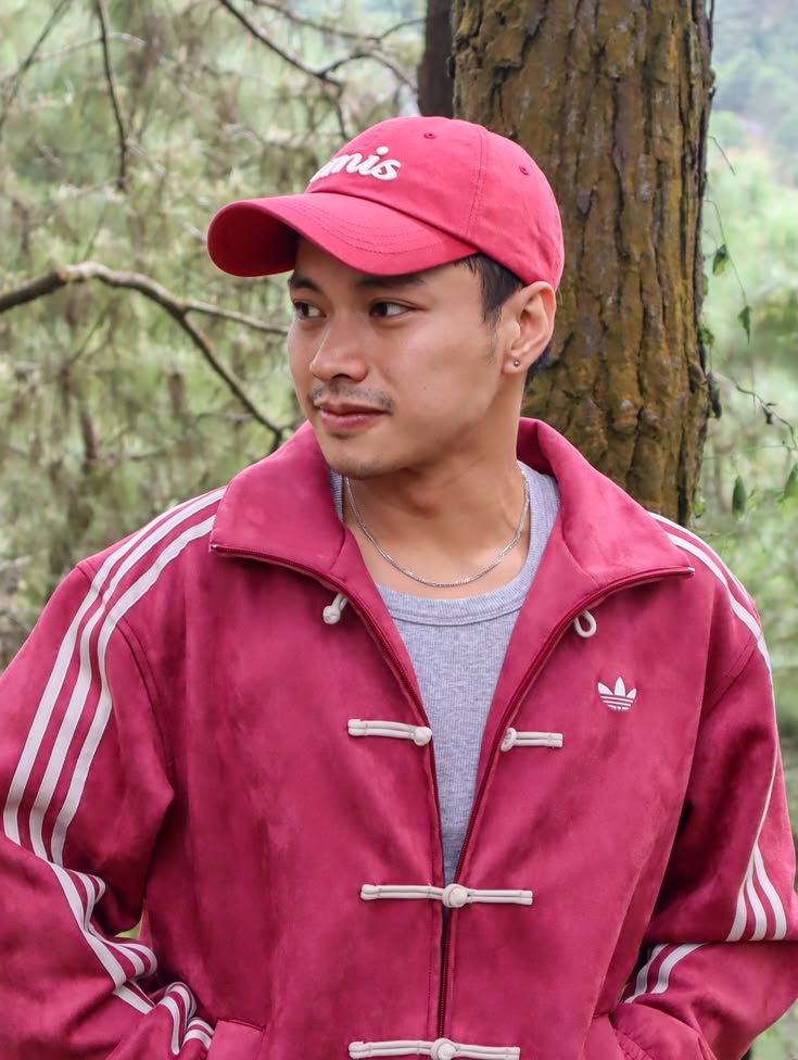 Adidas Chinese Knot Velvet Track Jacket – maroon Retro Streetwear Zip-Up