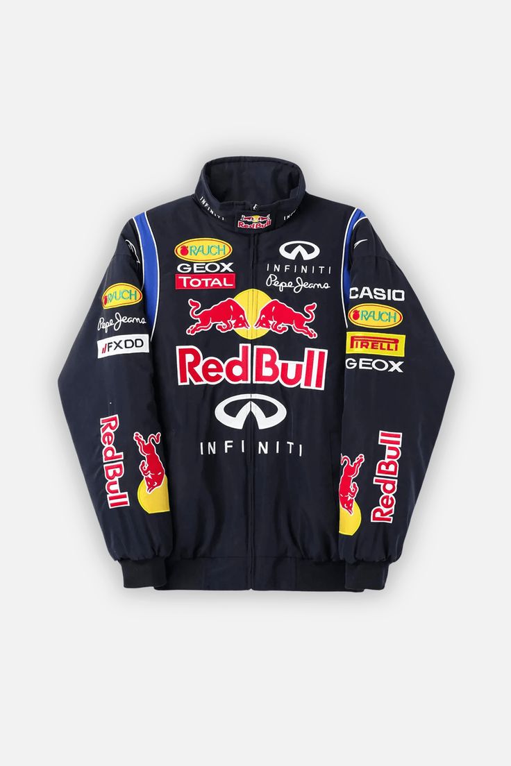 Red Bull Racing DTF Print Jacket – Formula 1 Motorsport Streetwear Zip-Up