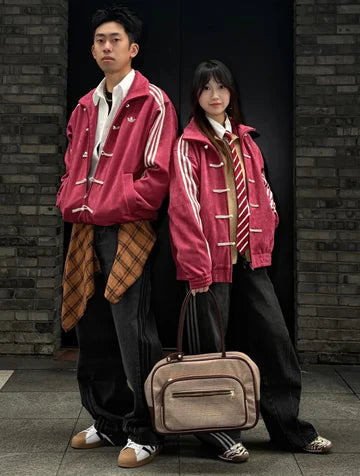 Adidas Maroon Toggle Track Jacket – Oversized Vintage Streetwear | Xapparel
