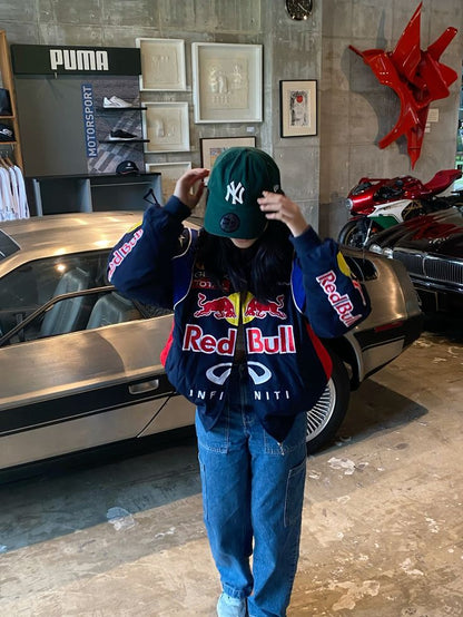 Red Bull Racing DTF Print Jacket – Formula 1 Motorsport Streetwear Zip-Up