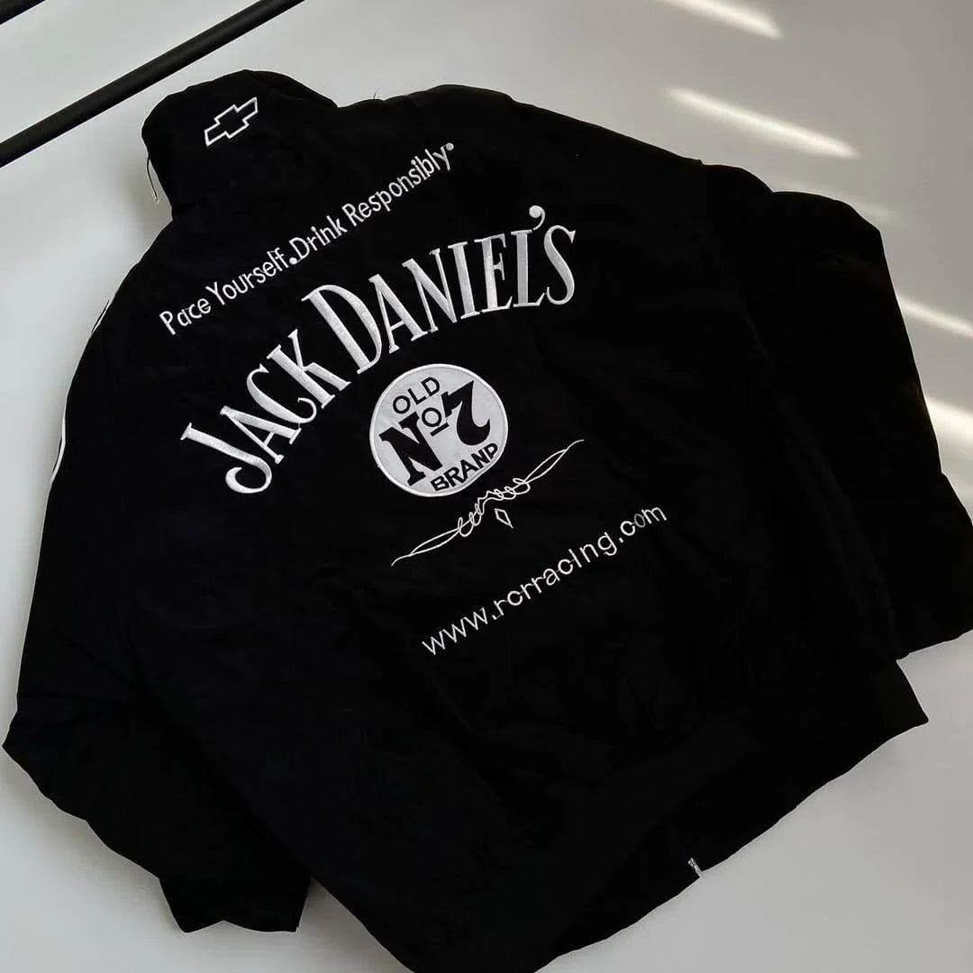 Jack Daniel’s Old No.7 DTF Print Racing Jacket – Black Edition